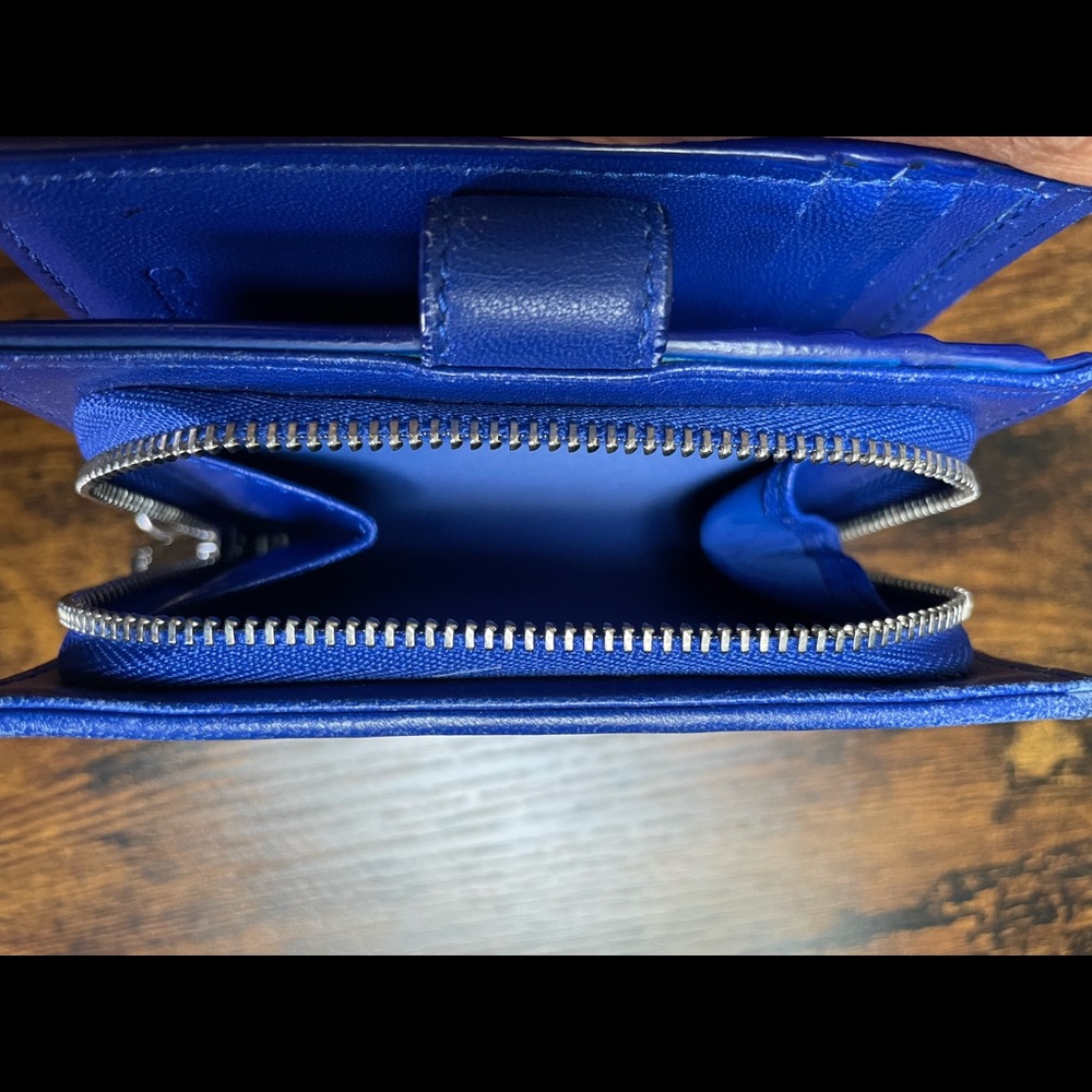 Christian Dior Quilt Lambskin Cannage Lady Dior Eden Wallet Blue - Picture 8 of 10